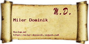 Miler Dominik névjegykártya